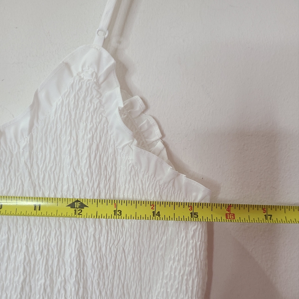 Alexander Wang White 100% Cotton Plunging Spaghetti Strap Sundress Sz L - Picture 12 of 13